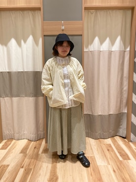 「Samansa Mos2 blue（サマンサモスモスブルー）のアイテム（ブルゾン）」を使った、のんさん（レディース・152cm）の春コーディネート