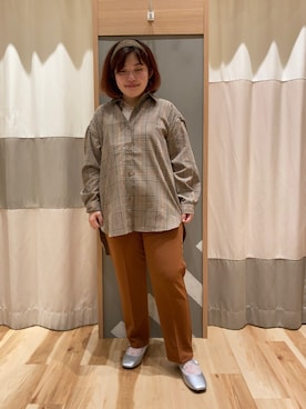 「Samansa Mos2 blue（サマンサモスモスブルー）のアイテム（パンツ、オレンジ系）」を使った、のんさん（レディース・152cm）の秋コーディネート