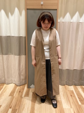 「ベージュ×ブラック」｜「アイテム（ワンピース/ドレス）」を使った、のんさん（レディース・152cm）の秋コーディネート