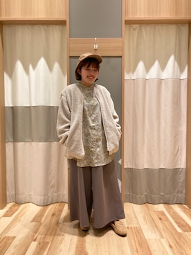 「Samansa Mos2 blue（サマンサモスモスブルー）のアイテム（キャップ）」を使った、のんさん（レディース・152cm）の秋コーディネート