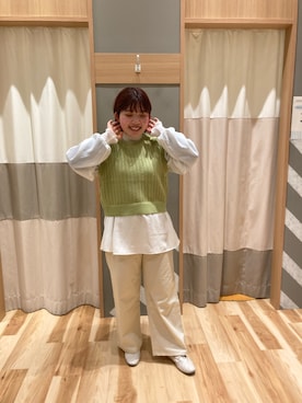 「Samansa Mos2 blue（サマンサモスモスブルー）のアイテム（ベスト）」を使った、のんさん（レディース・152cm）の冬コーディネート