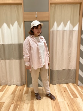 「Samansa Mos2 blue（サマンサモスモスブルー）のアイテム（キャップ）」を使った、のんさん（レディース・152cm）の春コーディネート