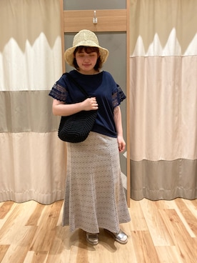 「綺麗めコーデ」｜「アイテム（帽子）」を使った、のんさん（レディース・152cm）の夏コーディネート
