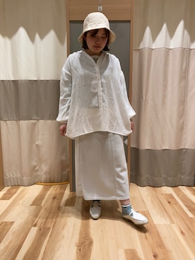 「Samansa Mos2 blue（サマンサモスモスブルー）のアイテム（スリッポン）」を使った、のんさん（レディース・152cm）の春コーディネート