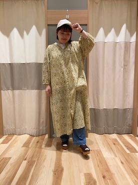 「Samansa Mos2 blue（サマンサモスモスブルー）のアイテム（キャップ）」を使った、のんさん（レディース・152cm）の夏コーディネート