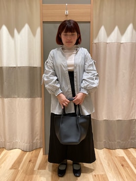 「ブラック×ホワイト」｜「アイテム（ワンピース/ドレス）」を使った、のんさん（レディース・152cm）の秋コーディネート