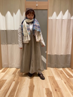「マフラーコーデ」｜「アイテム（帽子）」を使った、のんさん（レディース・152cm）の秋コーディネート