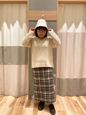 「Samansa Mos2 blue（サマンサモスモスブルー）のアイテム（帽子）」を使った、のんさん（レディース・152cm）の冬コーディネート