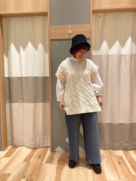「ブルーコーデ」｜「アイテム（その他シューズ）」を使った、のんさん（レディース・152cm）の秋コーディネート