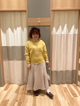 「Samansa Mos2 blue（サマンサモスモスブルー）のアイテム（モカシン/デッキシューズ）」を使った、のんさん（レディース・152cm）の冬コーディネート