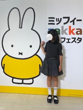 「devirock（デビロック）のアイテム（スカート）」を使った、m♡さん（キッズ・136cm）の夏コーディネート