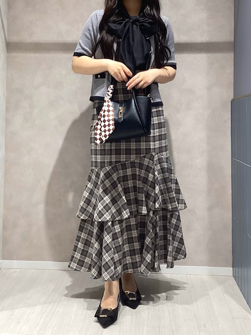 セール】2025秋冬新作 5分袖周総針配色カーディガン（カーディガン