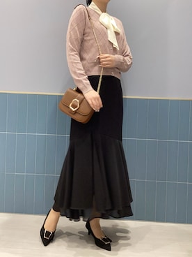 「マーメイドスカート」｜「アイテム（シャツ/ブラウス）」を使った、名古屋パルコ店さん（レディース・166cm）の夏コーディネート