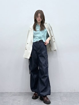 「RAGEBLUE（レイジブルー）のアイテム（テーラードジャケット）」を使った、みさきさん（レディース・161cm）の春コーディネート