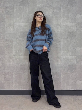 「アイテム（ポロシャツ）」を使った、みさきさん（レディース・161cm・20代）の冬コーディネート