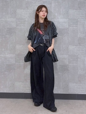 「RAGEBLUE（レイジブルー）のアイテム（スラックス）」を使った、みさきさん（レディース・161cm）の春コーディネート