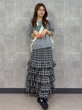 「RAGEBLUE（レイジブルー）のアイテム（トップス）」を使った、みさきさん（レディース・161cm）の春コーディネート