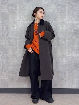 「アイテム（ステンカラーコート）」を使った、みさきさん（レディース・161cm）の秋コーディネート
