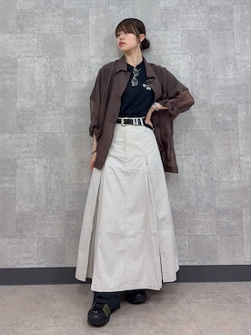 「RAGEBLUE（レイジブルー）のアイテム（Tシャツ/カットソー）」を使った、みさきさん（レディース・161cm）の夏コーディネート