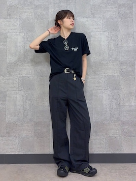 「RAGEBLUE（レイジブルー）のアイテム（Tシャツ/カットソー）」を使った、みさきさん（レディース・161cm）の夏コーディネート