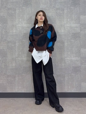 「RAGEBLUE（レイジブルー）のアイテム（Tシャツ/カットソー）」を使った、みさきさん（レディース・161cm）の秋コーディネート