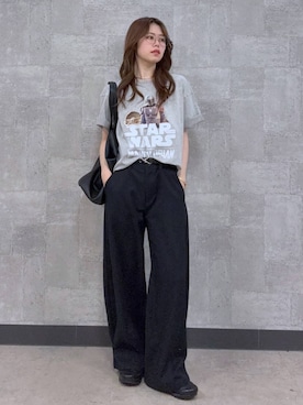 「RAGEBLUE（レイジブルー）のアイテム（スラックス）」を使った、みさきさん（レディース・161cm）の春コーディネート