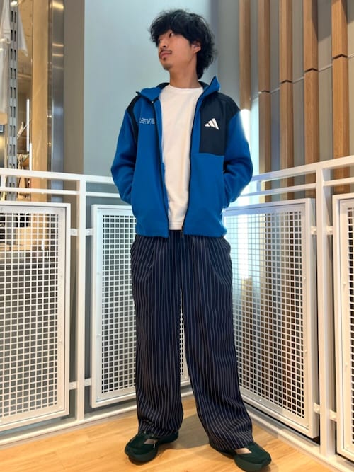 【超激レア】adidasアノラックパーカー　コーデュロイ　ドローコード　ブルーL 超激レア】adidasアノラックパーカー コーデュロイ ドローコード