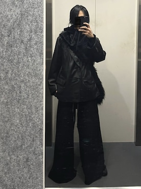 「アイテム（ネックウォーマー/スヌード）」を使った、フクロウさん（メンズ・173cm）の冬コーディネート