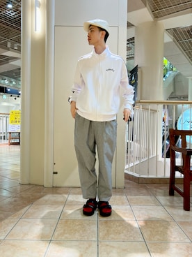 「AVIREX（アヴィレックス）のアイテム（ジャージ）」を使った、10さん（メンズ・180cm）の夏コーディネート