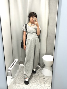 「アイテム（スウェットパンツ）」を使った、kurumiさん（レディース・147cm）の夏コーディネート