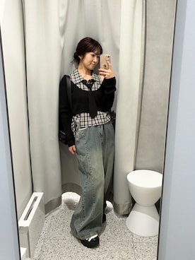 「OLIVE des OLIVE（オリーブデオリーブ）のアイテム（デニムパンツ）」を使った、kurumiさん（レディース・147cm）の秋コーディネート