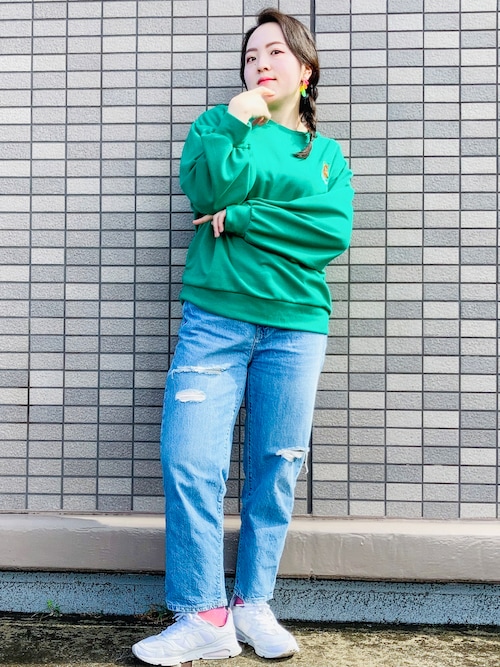 片山絵里 Elly Katayama ユニクロのデニムパンツを使ったコーディネート Wear