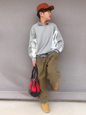 「ZOZOKIDSDAY」｜「アイテム（バッグ）」を使った、bochukunさん（キッズ・142cm）の春コーディネート
