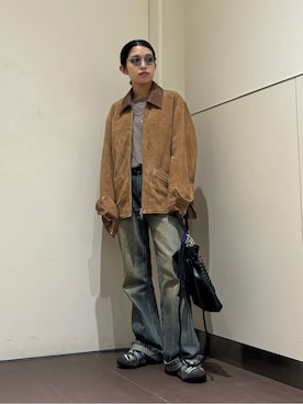 「tk.TAKEO KIKUCHI（ティーケータケオキクチ）のアイテム（ブルゾン）」を使った、lmfloresさん（レディース・150cm）の秋コーディネート