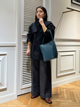 「DRESSTERIOR（ドレステリア）の【ウォッシャブル】コンパクトコットンミリタリーブルゾン（ブルゾン、ブルー系）」を使った、lmfloresさん（レディース・150cm）の冬コーディネート