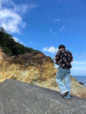 「H&M（エイチ・アンド・エム）のアイテム（サンダル）」を使った、ねぎさん（メンズ・175cm）の夏コーディネート