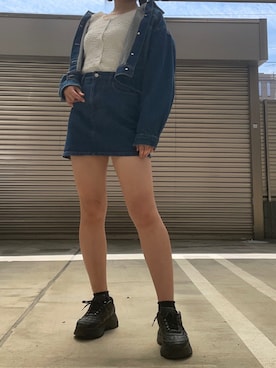 「GRL（グレイル）のアイテム（デニムジャケット）」を使った、nnchan さん（レディース・161cm）の春コーディネート