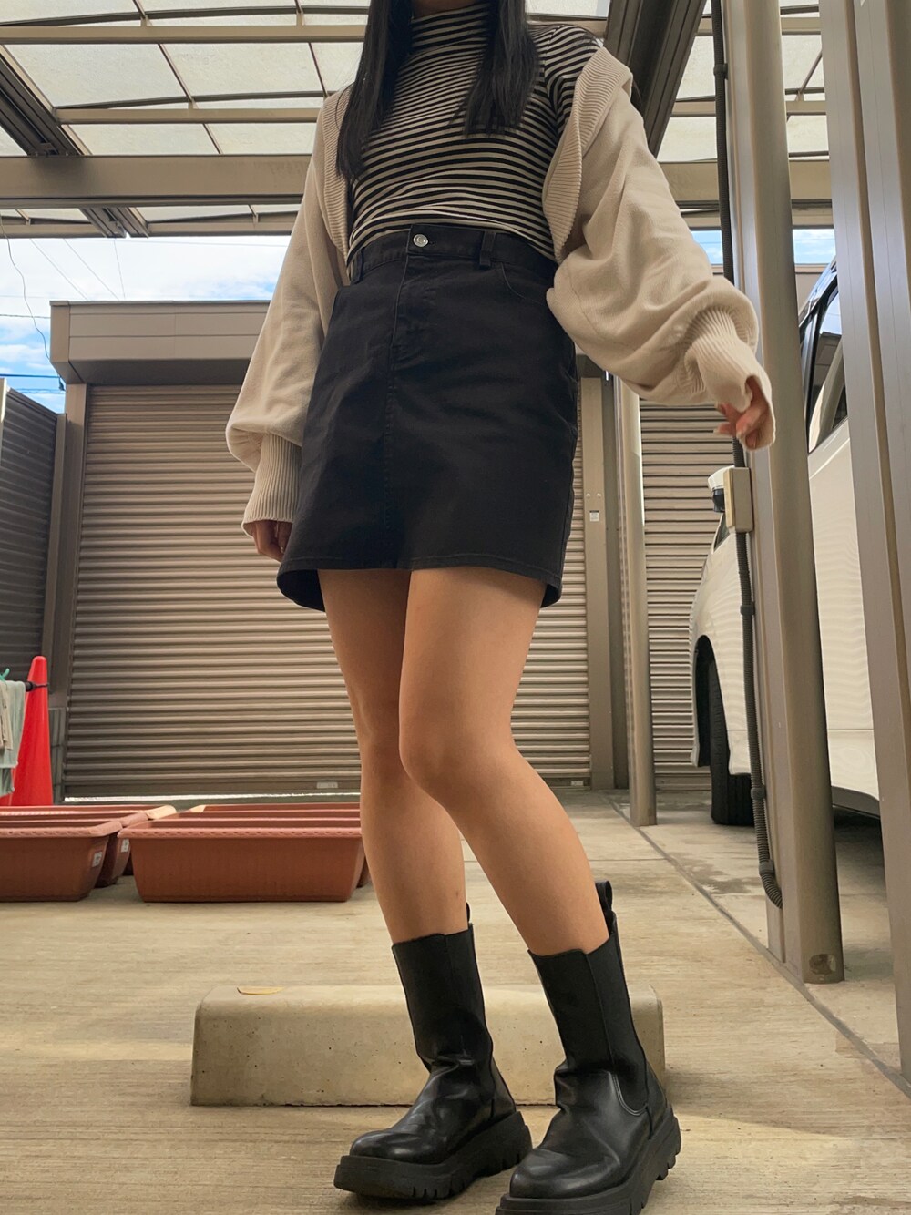 スカート GADID ANONIEM VANNI / BLACK アニュアンス anuans グルカタイトスカート （BLACK） -靴