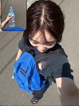 「アイテム（バックパック/リュック）」を使った、みーこさん（レディース・168cm）の夏コーディネート