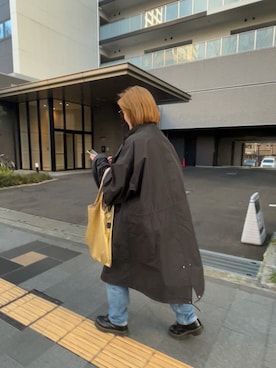 「アイテム（エコバッグ/サブバッグ）」を使った、みーこさん（レディース・168cm）の冬コーディネート