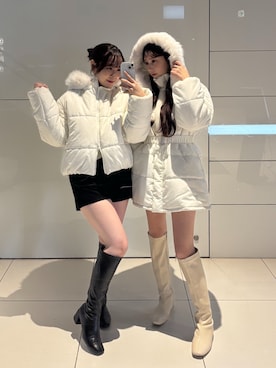 「アイテム（その他アウター）」を使った、miyu《骨格ストレート/ブルベ》さん（レディース・152cm・20代）の冬コーディネート