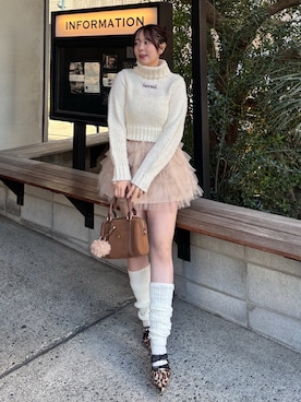 「アイテム（ボストンバッグ）」を使った、miyu《骨格ストレート/ブルベ》さん（レディース・152cm）の秋コーディネート