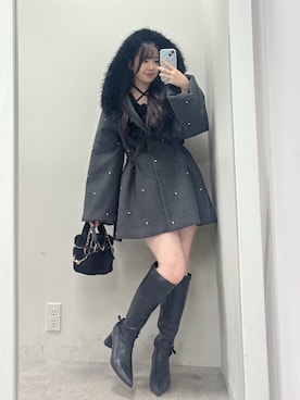 「アイテム（ノーカラーコート）」を使った、miyu《骨格ストレート/ブルベ》さん（レディース・152cm・20代）の秋コーディネート