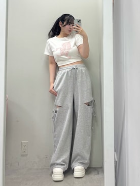 「one after another NICE CLAUP(ワンアフターアナザーナイスクラップ)のアソートサスティナブルTシャツ(Tシャツ/カットソー、ホワイト系)」を使った、miyu《骨格ストレート/ブルベ》さん(レディース・152cm)の春コーディネート
