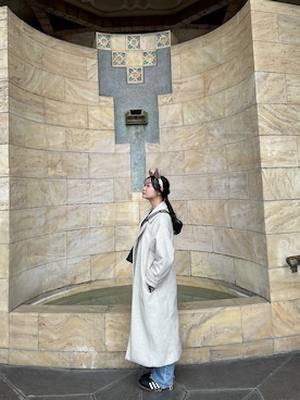 「ディズニー」｜「アイテム（その他アウター）」を使った、涼菜さん（レディース・165cm）の冬コーディネート
