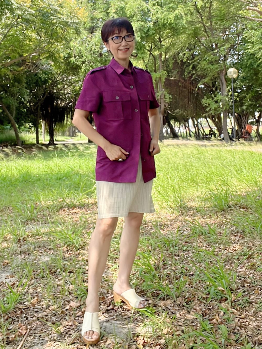 ISSEY MIYAKEのジャンパースカートを使った人気ファッション