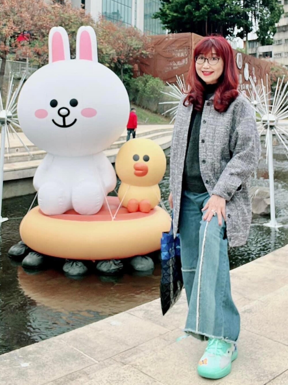 「Douchangleeのアイテム（ピーコート、グレー系）」を使った、maryshihさん（レディース・162cm）の冬コーディネートの1枚目の写真