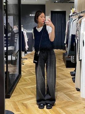 「アイテム（スマホグッズ、ブラック系）」を使った、osumisanさん（レディース・164cm）の夏コーディネート