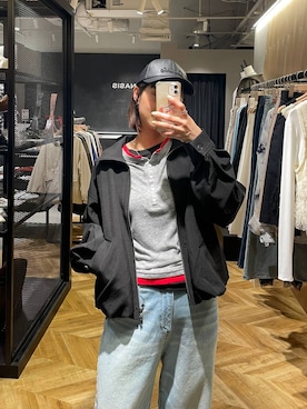 「JEANASIS（ジーナシス）の【抗菌防臭テープ付き】キリカエボリュームローファー/573242（ローファー、ブラック系）」を使った、osumisanさん（レディース・164cm）の春コーディネート