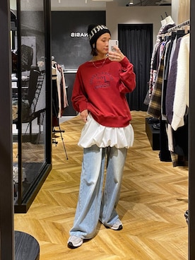 「アイテム（ニットキャップ/ビーニー）」を使った、osumisanさん（レディース・164cm・30代）の秋コーディネート